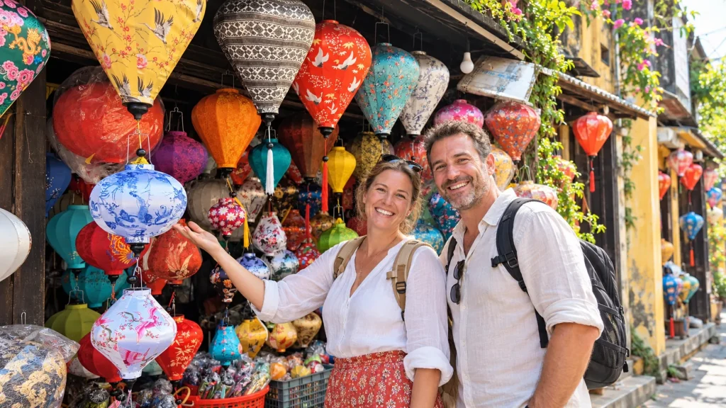 Silk lanterns in Hoi An Ancient Town on a day trip from Da Nang port